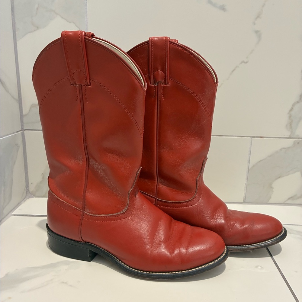Laredo Vintage Red Leather Cowboy Boots